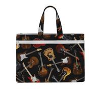 KLJnmbb Bolsa de lona con estampado de guitarras para documentos, suministros de oficina, viajes, viajes, bolsas de hombro