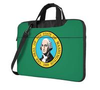 KLJnmbb Bolsa práctica con estampado de la bandera de Washington, elegante y protectora, versátil bolsa suave para mujeres y hombres, Black, 13 inch