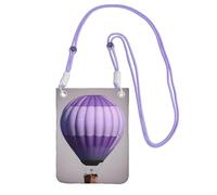 KLJnmbb Bolso cruzado para teléfono móvil con estampado de globo aerostático de lavanda para mujeres y hombres, accesorio de viaje, Purple, Talla única