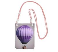 KLJnmbb Bolso cruzado para teléfono móvil con estampado de globo aerostático de lavanda para mujeres y hombres, accesorio de viaje, Pink, Talla única