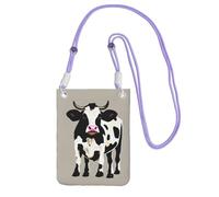 KLJnmbb Bolso cruzado para teléfono móvil con estampado de vaca, para mujeres y hombres, para accesorios de viaje, Purple, Talla única