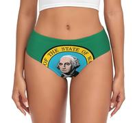 KLJnmbb Calzoncillos sin costuras con estampado de la bandera de Washington, flexibles, elásticos, transpirables, suaves, cómodos, para uso diario, Negro, XS