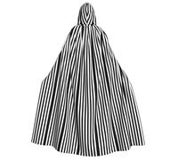 KLJnmbb Capa con capucha con estampado de rayas blancas y negras para cosplay, carnaval, fiesta, unisex, para eventos de actuación