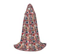 KLJnmbb Capa con capucha con estampado de símbolos de Inglaterra para adultos, adolescentes y niños, capa de mago para Halloween, carnaval, cosplay