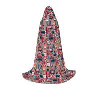 KLJnmbb Capa con capucha con estampado de símbolos de Inglaterra para adultos, adolescentes y niños, capa de mago para Halloween, carnaval, cosplay