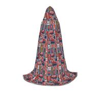 KLJnmbb Capa con capucha con estampado de símbolos de Inglaterra para adultos, adolescentes y niños, capa de mago para Halloween, carnaval, cosplay