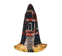 KLJnmbb Capa con capucha de carnaval con estampado de baloncesto, disfraz de cosplay, festivales, celebraciones, eventos, uso al aire libre