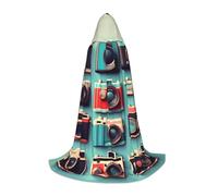 KLJnmbb Capa con capucha de la colección Retro Cool Camera para carnaval, cosplay, festivales, celebraciones, eventos, uso al aire libre