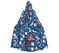 KLJnmbb Capa con capucha para adultos con estampado de hockey sobre hielo, carnaval, cosplay, fiesta, accesorios para exteriores