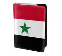 KLJnmbb Cartera para documentos de viaje con estampado de bandera de la República Árabe Siria, de 5.5 pulgadas, segura, compacta, elegante para hombres y mujeres