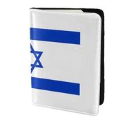 KLJnmbb Cartera para documentos de viaje con estampado de bandera israelí de 5.5 pulgadas, segura, compacta y elegante para hombres y mujeres
