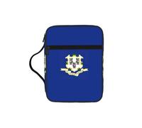 KLJnmbb Connecticut - Bolsa de almacenamiento de la Biblia impermeable con estampado de bandera del estado de Connecticut, organizador religioso, soporte para escrituras para viajes a la iglesia