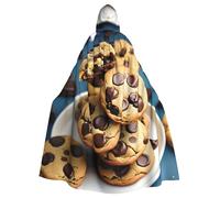 KLJnmbb Cookies Food - Capa con capucha para Halloween, diseño de chispas de chocolate, con estampado de galletas y chispas de chocolate, disfraz de cosplay unisex