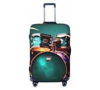 KLJnmbb Cool Drum Set - Funda universal para maleta, protector de equipaje, elástica, lavable, funda para equipaje de viaje, Black, S