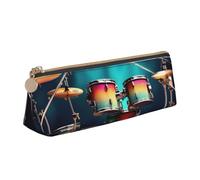 KLJnmbb Cool Drums Set - Estuche elegante con diseño de triángulo de gran capacidad con cremallera para herramientas de escritura