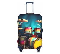 KLJnmbb Cool Drums Set - Funda elástica para maleta, lavable, antiarañazos, a prueba de polvo, elegante, White, S
