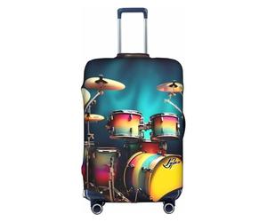 KLJnmbb Cool Drums Set - Funda elástica para maleta, lavable, antiarañazos, a prueba de polvo, elegante, White, M
