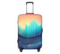 KLJnmbb Cool Music - Funda universal para maleta, elástica, lavable, con estampado de ondas sonoras, Black, M