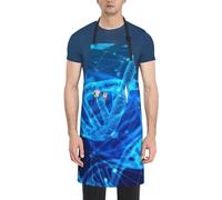 KLJnmbb Delantal de cocina para adultos con impresión fotográfica de ADN Chain de 28 x 33 pulgadas con bolsillos, elegante y funcional, delantal de chef
