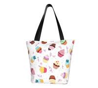 KLJnmbb Delicious Cupcakes - Bolso de hombro funcional con estampado de magdalenas, para viajes, playa, para uso diario, vacaciones, trabajo, verano