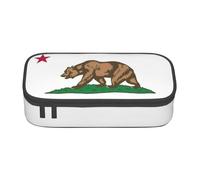 KLJnmbb Estuche de viaje con estampado de bandera del estado de California, 8.3 x 2 x 3.7 pulgadas, bolsa de almacenamiento funcional para suministros de oficina