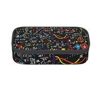KLJnmbb Estuche de viaje con estampado de fórmula matemática de 8.3 x 2 x 3.7 pulgadas, bolsa de almacenamiento funcional para suministros de oficina