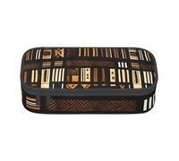 KLJnmbb Estuche de viaje de tela de barro africano con estampado tribal de 8.3 x 2 x 3.7 pulgadas, bolsa de almacenamiento funcional para suministros de oficina