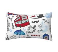KLJnmbb Funda de almohada con estampado de Londres, suave, transpirable, lavable, para dormitorio, sala de estar, decoración de ropa de cama