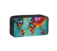 KLJnmbb Funda ligera con diseño de mapa del mundo, organizador de papelería, oficina, viajes, viajes, hogar, regalo