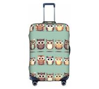 KLJnmbb Funda para maleta con diseño de búhos de dibujos animados, elástica, lavable, antiarañazos, a prueba de polvo, elegante, White, XL