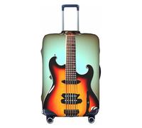 KLJnmbb Funda para maleta con diseño de guitarra, bajo, música, instrumentos musicales, elástica, lavable, antiarañazos, a prueba de polvo, elegante, White, S