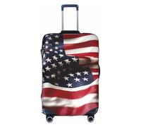 KLJnmbb Funda para maleta con estampado de bandera estadounidense de bombero, elástica, lavable, antiarañazos, a prueba de polvo, elegante, White, L