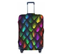 KLJnmbb Funda para maleta con estampado de escamas de dragón, elástica, lavable, antiarañazos, a prueba de polvo, elegante, White, L
