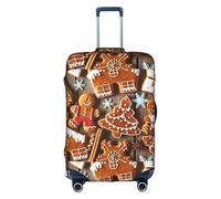 KLJnmbb Funda para maleta con estampado de galletas de jengibre, elástica, lavable, antiarañazos, a prueba de polvo, elegante, White, L