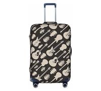KLJnmbb Funda para maleta con estampado de guitarra, elástica, lavable, antiarañazos, a prueba de polvo, elegante, White, M