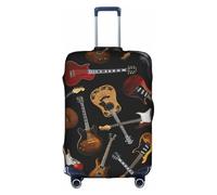 KLJnmbb Funda para maleta con estampado de guitarras, elástica, lavable, antiarañazos, a prueba de polvo, elegante, White, S