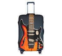KLJnmbb Funda para maleta con estampado de guitarras eléctricas, color naranja, elástica, lavable, antiarañazos, a prueba de polvo, elegante, White, M