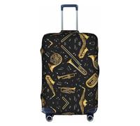 KLJnmbb Funda para maleta con estampado de instrumentos musicales, elástica, lavable, antiarañazos, a prueba de polvo, elegante, White, XL