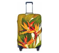 KLJnmbb Funda para maleta con estampado de pájaro tropical del paraíso, elástica, lavable, antiarañazos, a prueba de polvo, elegante, White, S