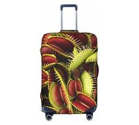 KLJnmbb Funda para maleta con estampado de plantas carnívoras, elástica, lavable, antiarañazos, a prueba de polvo, elegante, White, L