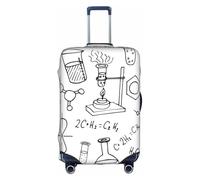 KLJnmbb Funda para maleta con estampado de química, elástica, lavable, antiarañazos, a prueba de polvo, elegante, White, M
