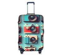 KLJnmbb Funda para maleta con estampado retro Cool Camera Collection, elástica, lavable, antiarañazos, a prueba de polvo, elegante, White, XL