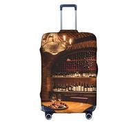 KLJnmbb Funda para maleta con impresión de imagen de bodega de vino tinto, elástica, lavable, antiarañazos, a prueba de polvo, elegante, White, M