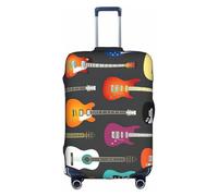 KLJnmbb Funda para maleta, elástica, lavable, antiarañazos, a prueba de polvo, con estampado de guitarras y acústicos, a color, White, M