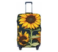KLJnmbb Funda protectora universal para maleta, con estampado de girasoles, elástica, lavable, diseño de flores silvestres, Black, L