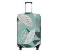 KLJnmbb Funda protectora universal para maleta, elástica, lavable, con estampado de hojas color gris menta, Black, XL