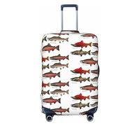 KLJnmbb Funda protectora universal para maleta, elástica, lavable, con estampado de salmón, Black, L