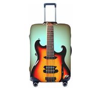KLJnmbb Funda universal para maleta, con diseño de guitarra, bajo, música, instrumentos musicales, protector de equipaje, elástico, lavable, funda para equipaje de viaje, Black, S