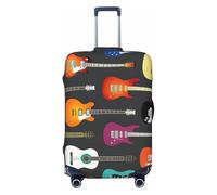 KLJnmbb Funda universal para maleta, con estampado acústico y de guitarras, protector de equipaje, elástica, lavable, para equipaje de viaje, Black, M