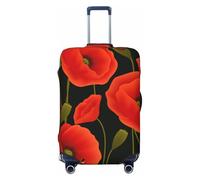 KLJnmbb Funda universal para maleta, con estampado de flores de amapola, protector de equipaje, elástica, lavable, funda para equipaje de viaje, Black, S